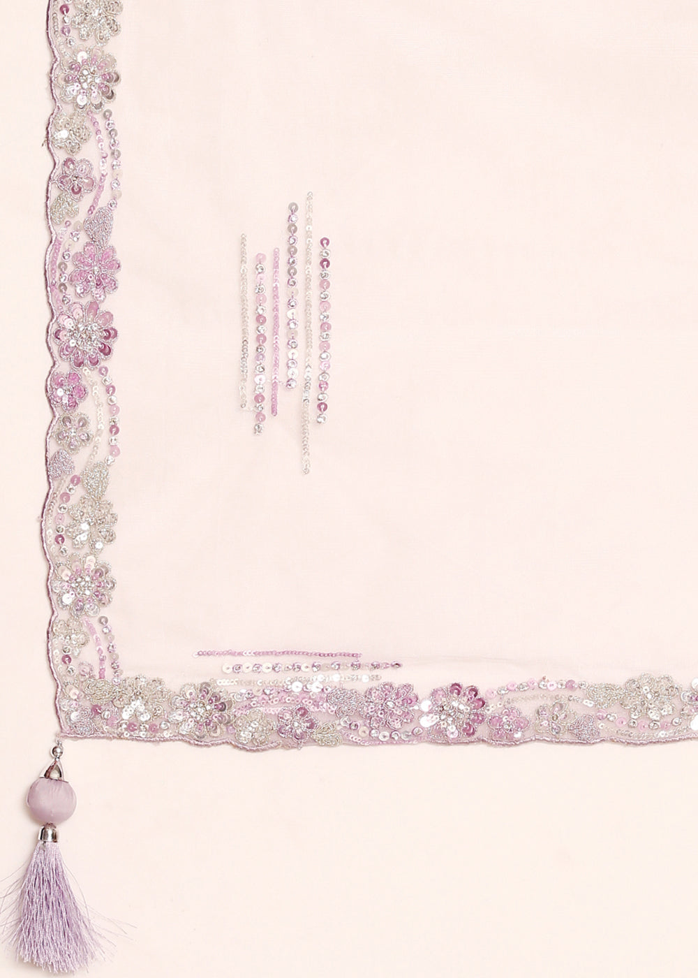 Lavender Purple Net Lehenga Choli with Sequins & Zarkan Embroidery work