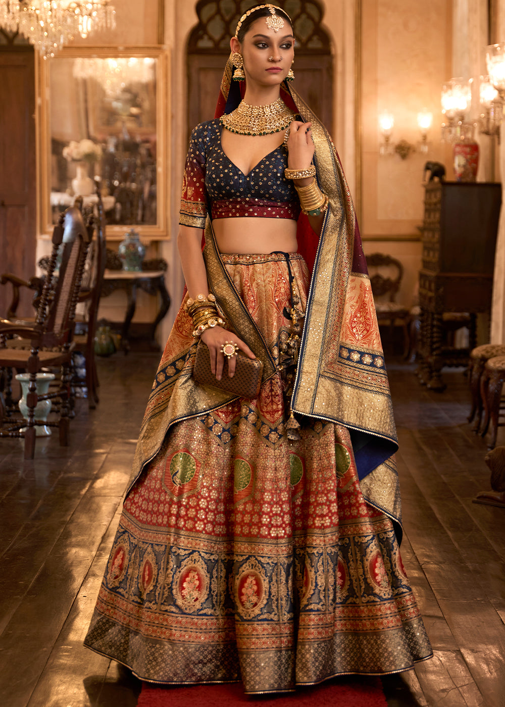 Shades Of Pink Ready to Wear Designer Silk Lehenga Choli with Sparkle & Aari Mirror work