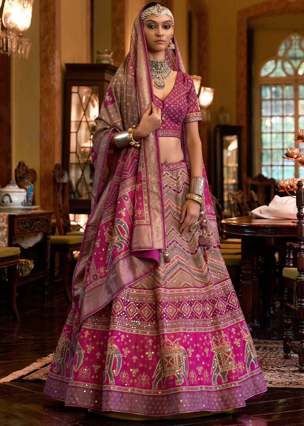 Shades Of Purple Ready to Wear Designer Silk Lehenga Choli with Sparkle & Mirror work