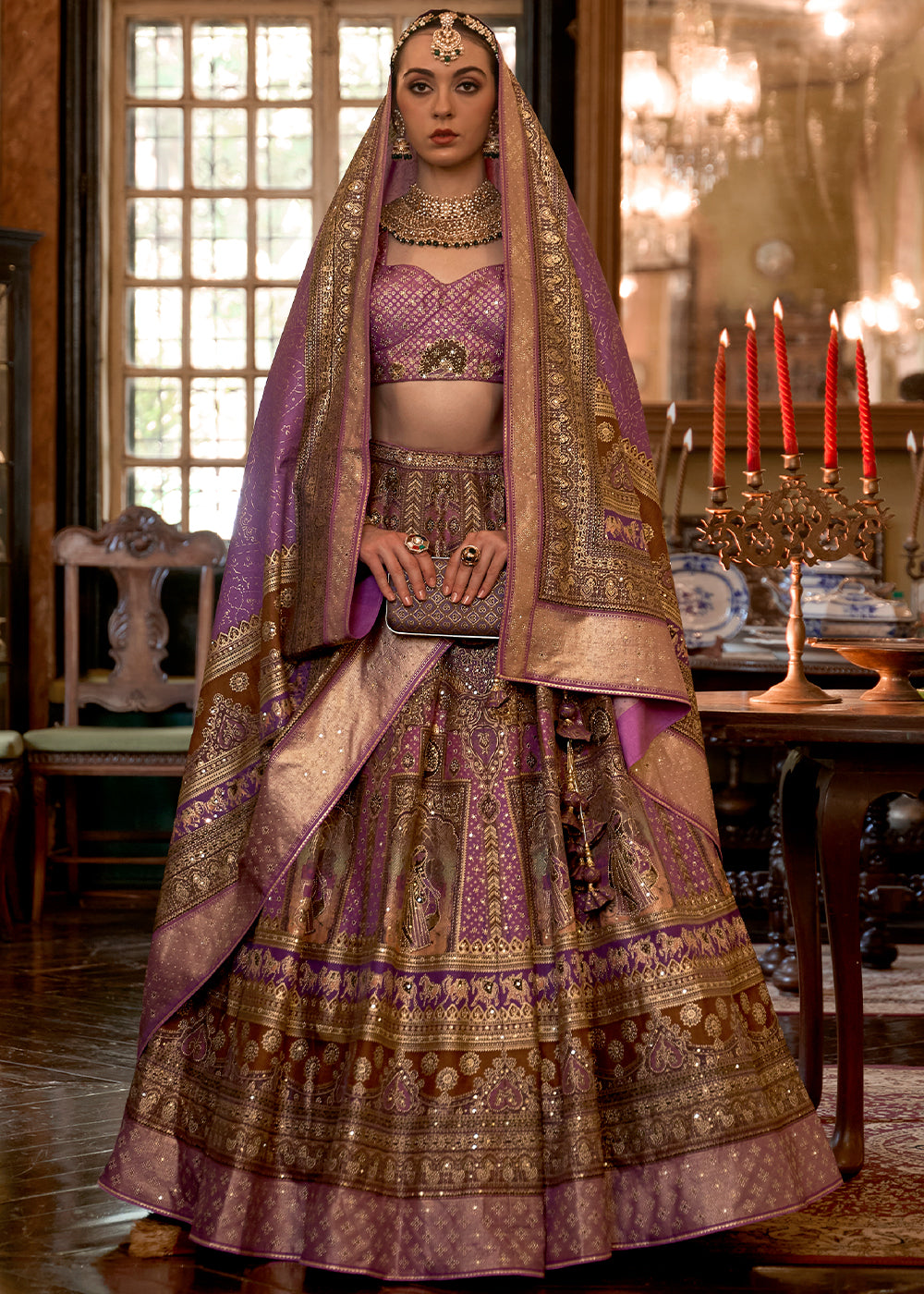 Shades Of Purple Ready to Wear Designer Silk Lehenga Choli with Sparkle & Mirror work: Top Pick