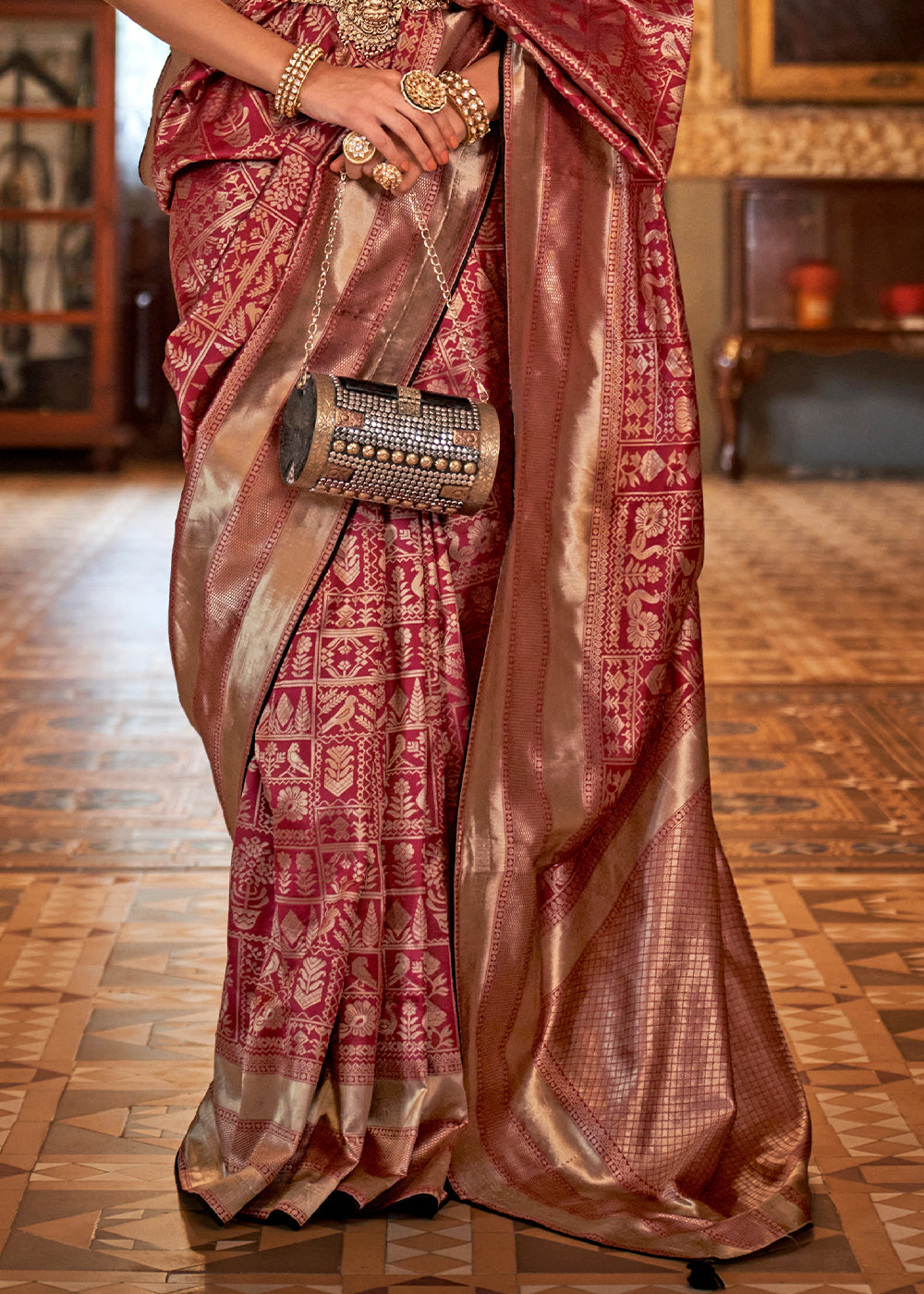 Cardinal Red Zari Woven Banarasi Silk Saree: Top Pick
