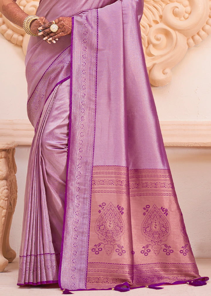 Orchid Purple Woven Designer Silk Saree