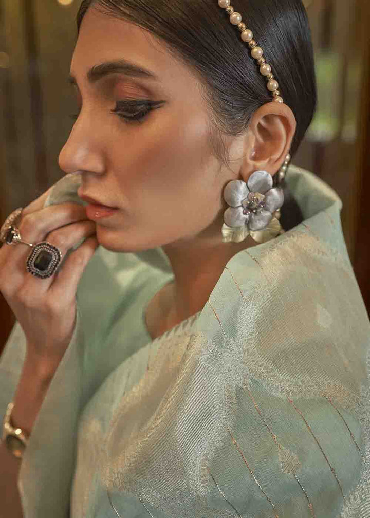 Mint Green Woven Banarasi Silk Saree with Sequins work