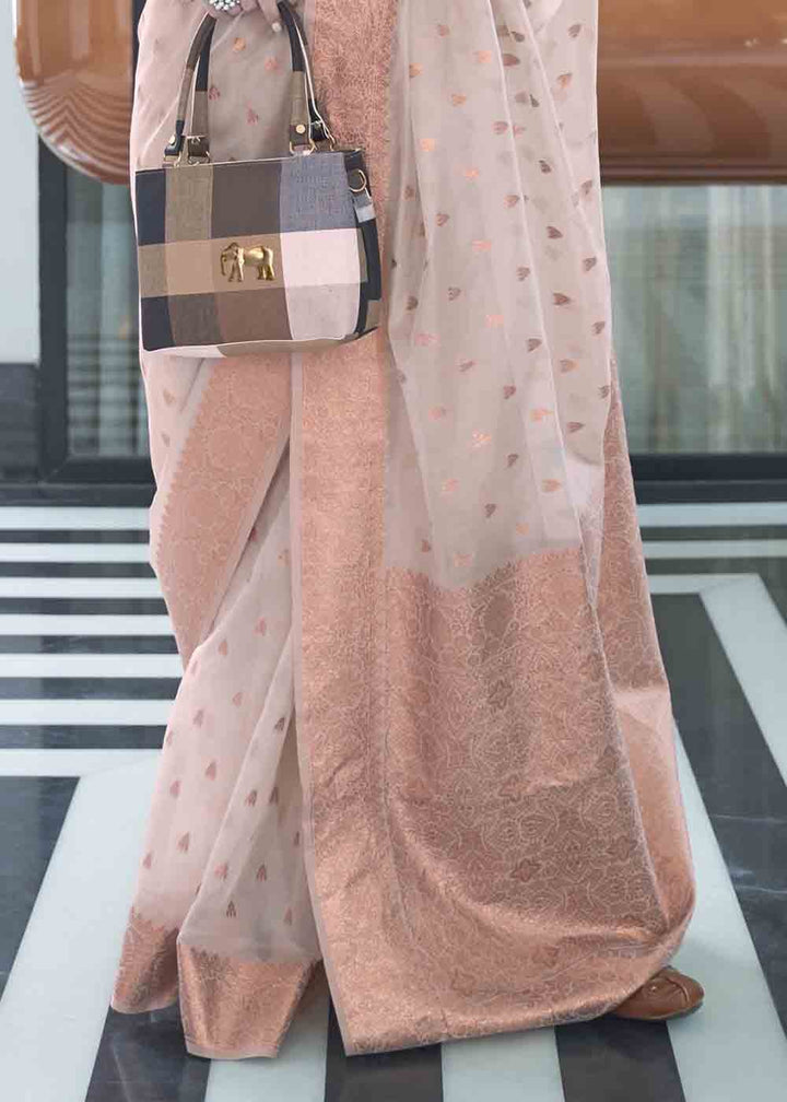 Lace Pink Woven Designer Silk Saree