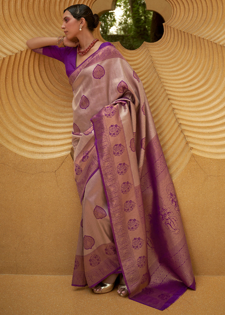Shades Of Purple Two Tone Woven Silk Saree