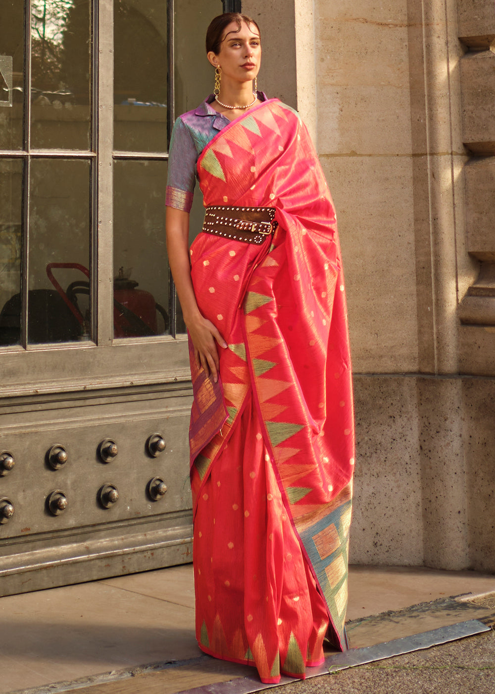 Shades Of Pink Handloom Woven Khadi Silk Saree