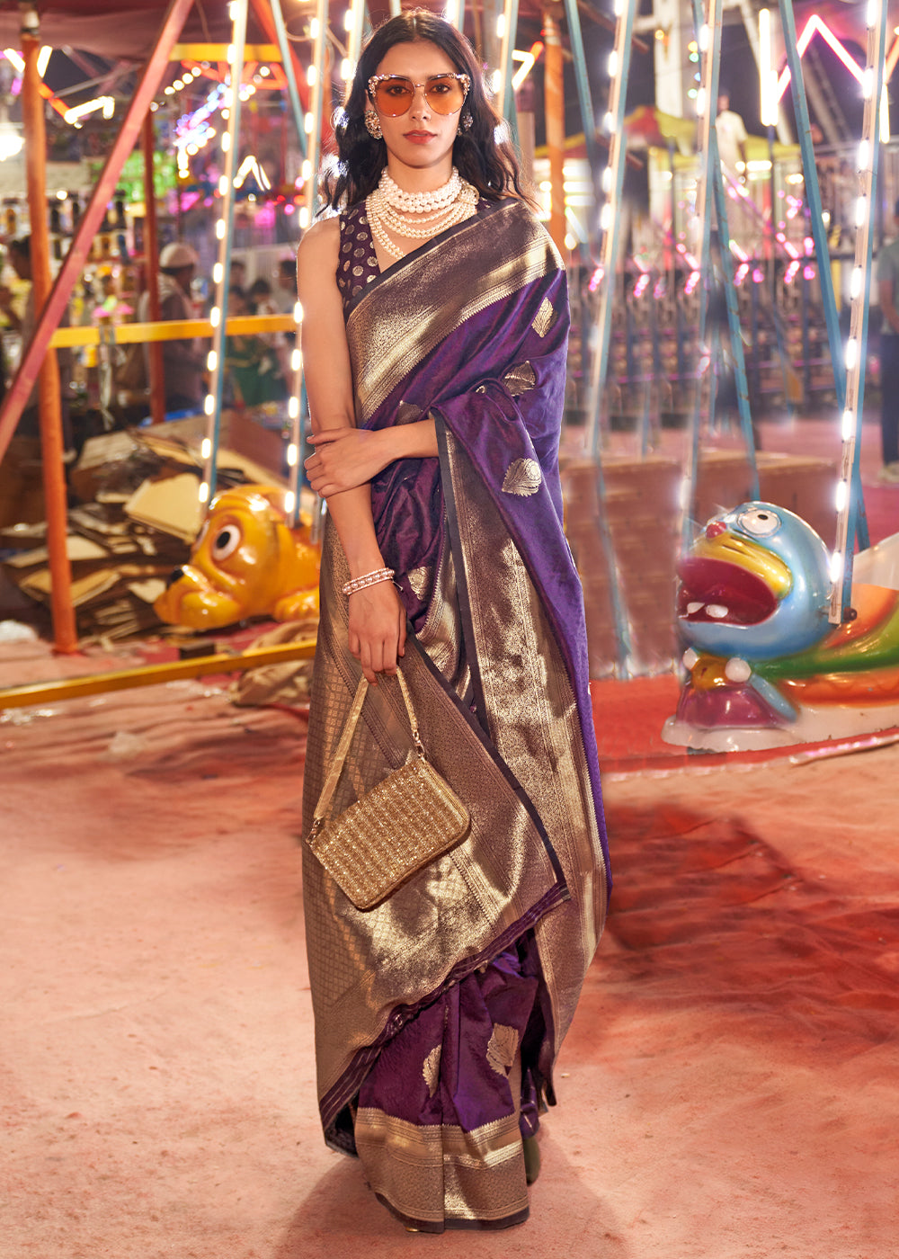 Beige Brown Handloom Woven Art Silk Saree with Brocade Blouse