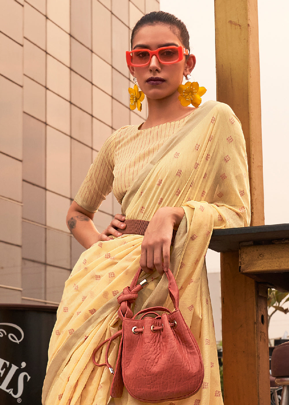 Royal Yellow Handloom Weaving Banarasi Cotton Silk Saree