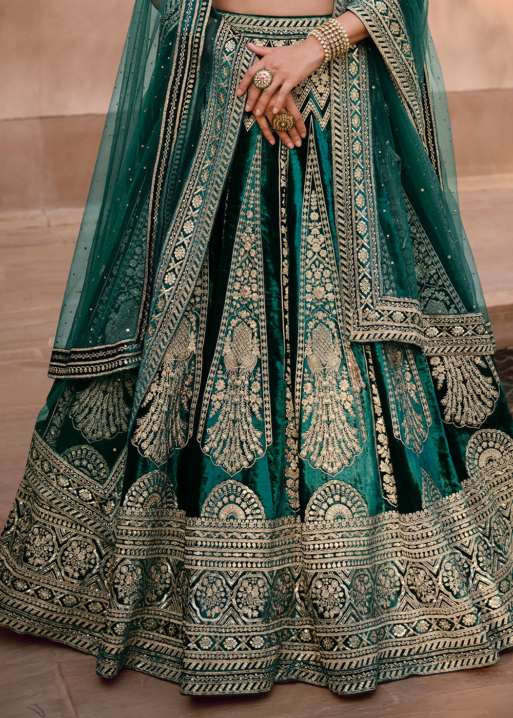 Shades Of Green Ready to Wear Designer Viscose Lycra Silk Lehenga Choli With Fully Embroidered work