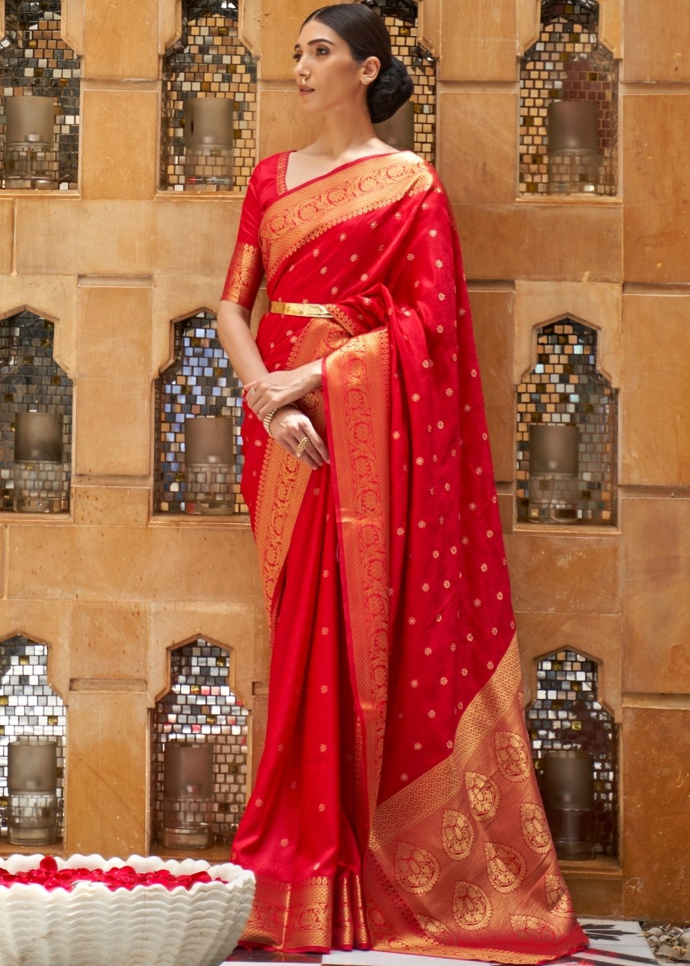 Crimson Red Woven Kanjivaram Silk Saree : Top Pick