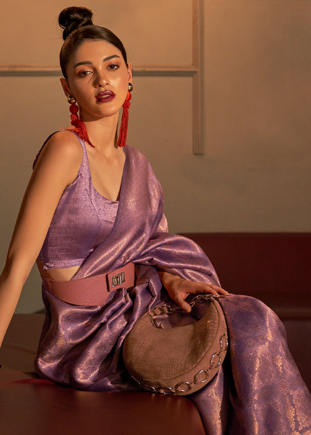 Amethyst Purple Two Tone Handloom Weaving Kanjivaram Silk Saree : Top Pick