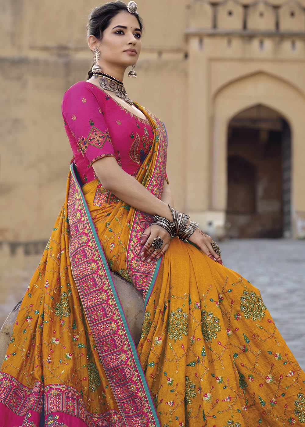 Jaipur Chundi Rajasthani Traditinal Kota Doriya Saree With Kachchi Patti  Gotta Work Blouse Indian Pure Kota Doria Cotton Sari for Women - Etsy Israel