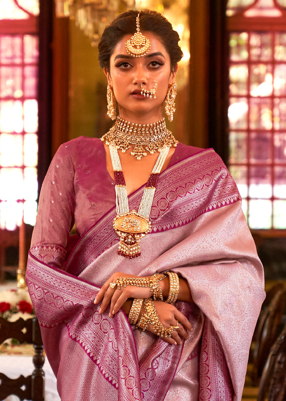 Shades Of Purple Woven Kanjivaram Silk Saree: Top Pick