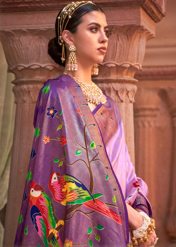 Shades Of Purple Paithani Silk Saree
