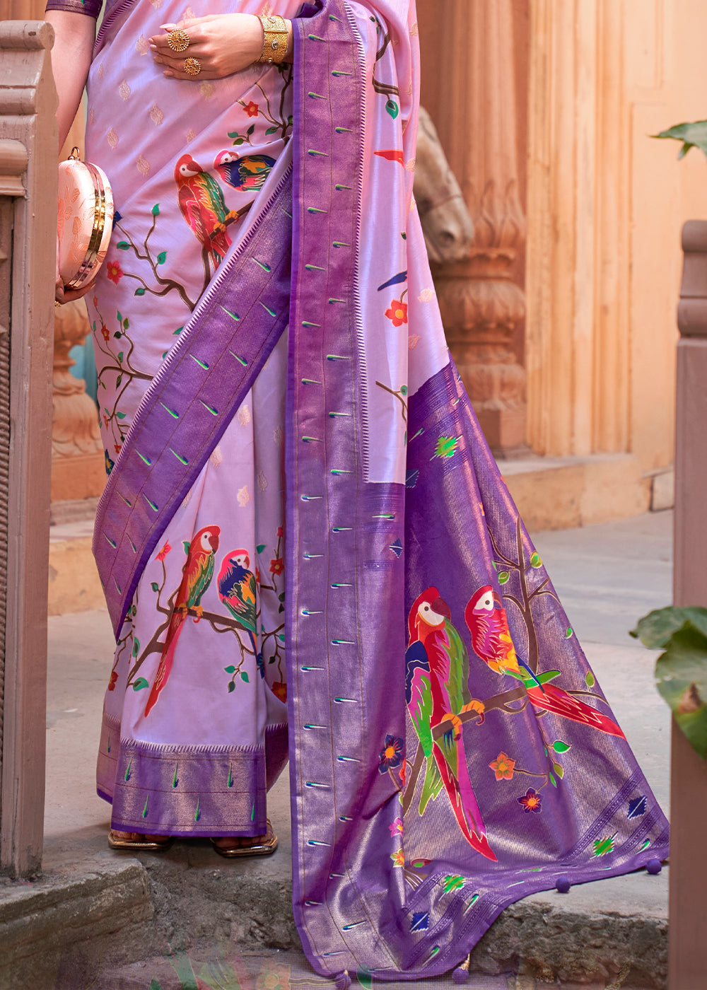 Shades Of Purple Paithani Silk Saree
