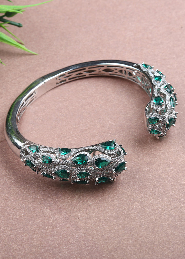 Green & White Precious Stones Bracelet