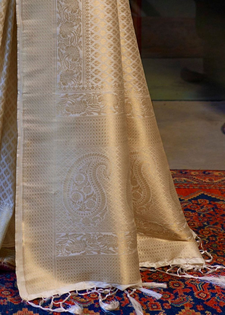 Golden Linen Kanjivaram Soft Woven Silk Saree